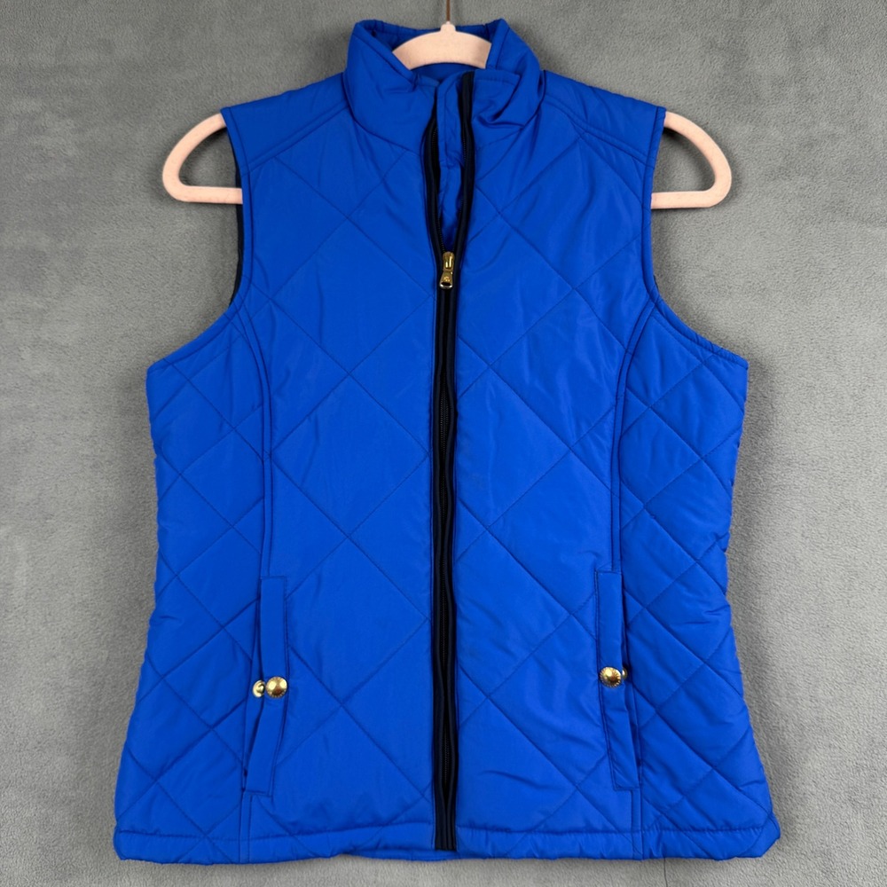 Lauren Ralph Lauren Royal Blue Quilted Vest Gold Hardware Small